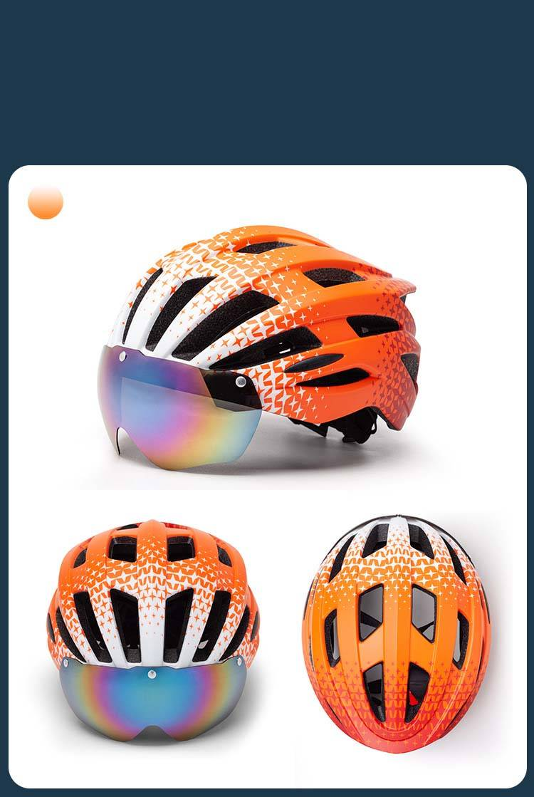 Casque de vélo à visière magnétique amovible avec feu arrière – Casque de vélo de route et VTT moulé monobloc pour hommes et femmes_voghion.com