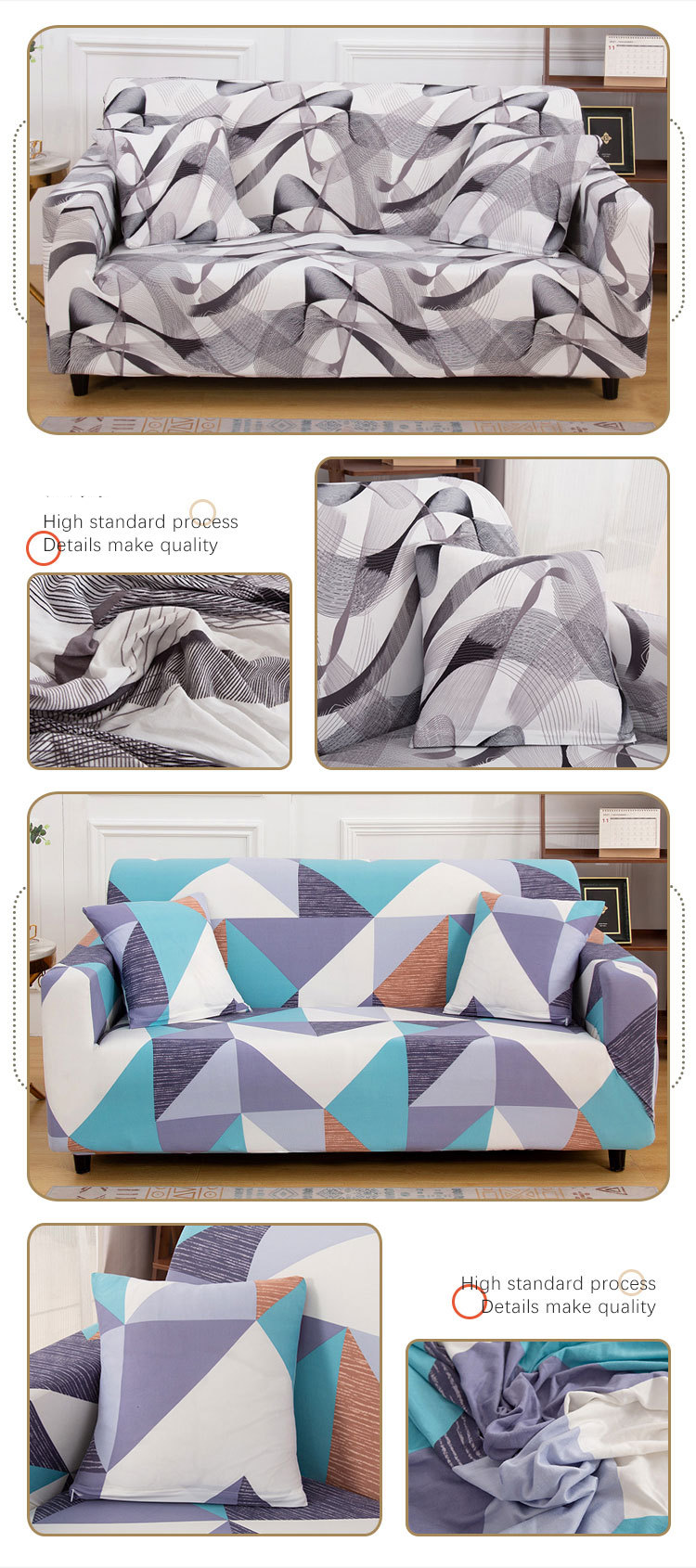 Copridivano elastico stampato in stile bohémien, copridivano per la casa, quattro stagioni, universale, tutto incluso_voghion.com