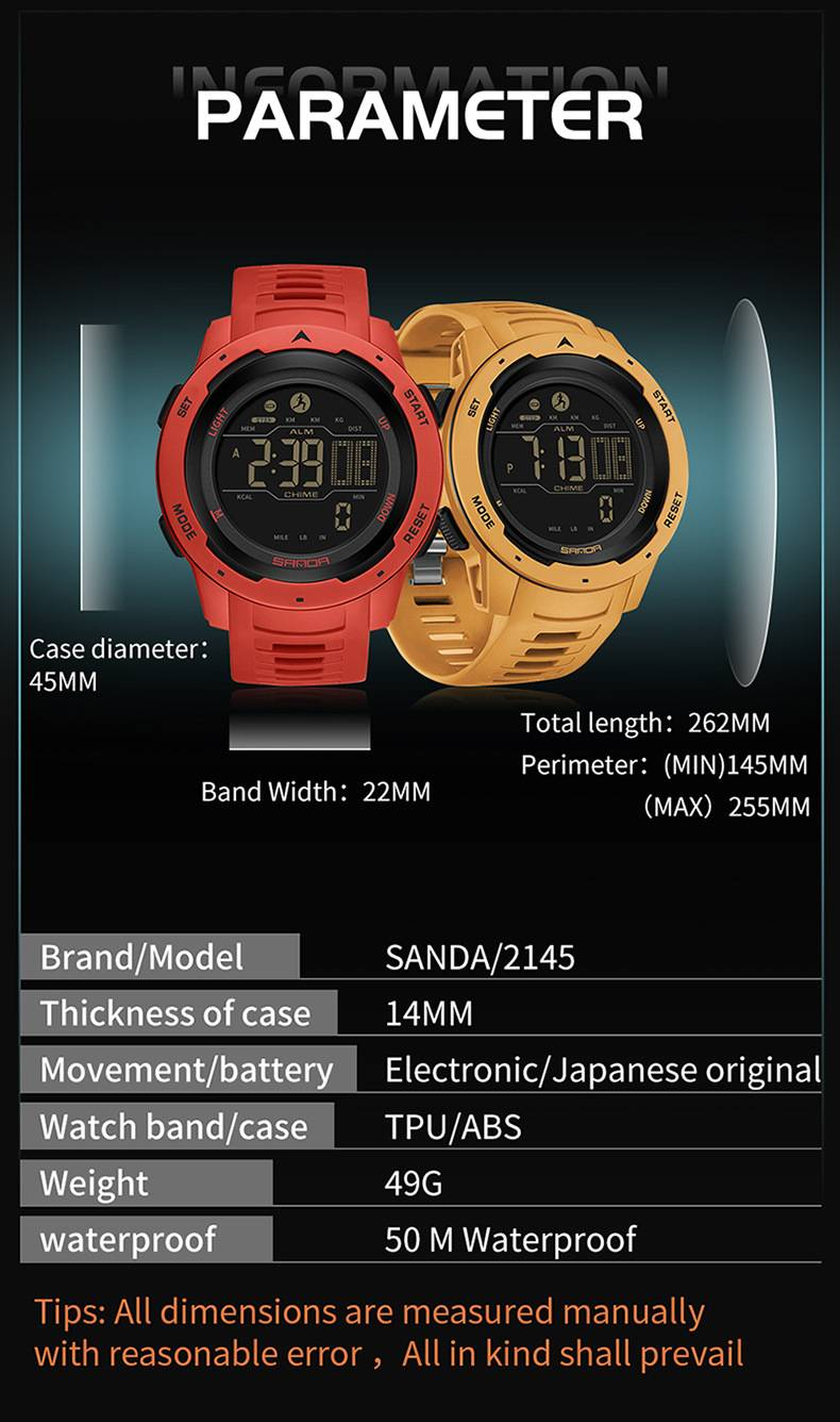 Sports Watch Calorie Pedometer Alarm Clock Waterproof Multifunctional Mountaineering Military Wind Shockproof Smart Watches For Men And Women._voghion.com