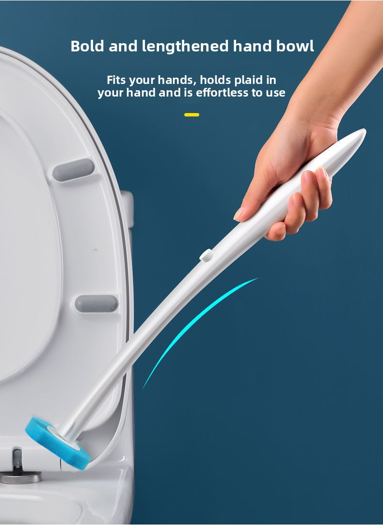 Disposable Toilet Brush Set With 8 Replaceable Heads, Wall-Mounted Angle Cleaner For Bathroom – Modern & Hygienic Grey/Black_voghion.com