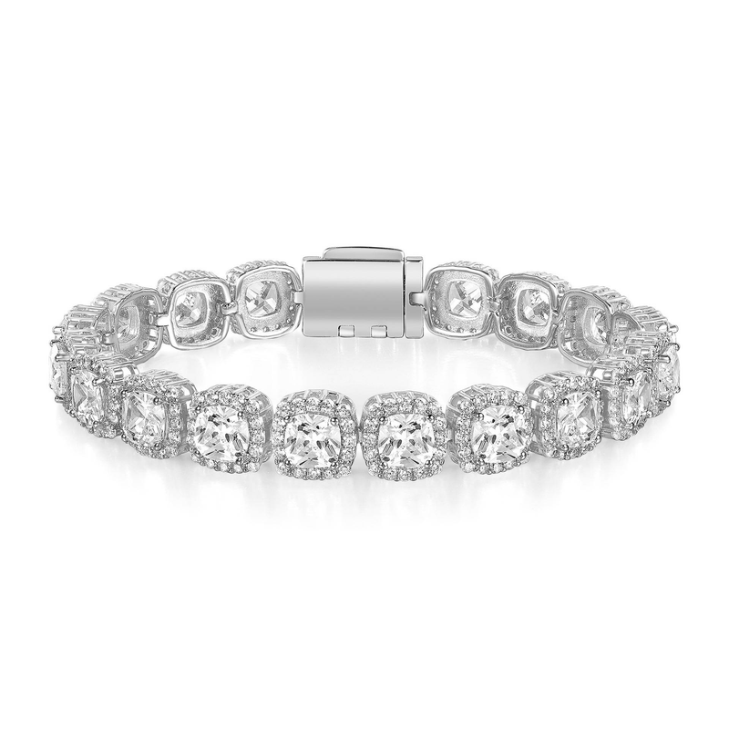 Women's Jewelry 9mm Tennis Bracelet With Cuban Link And Flip Lock Closure, Heavy Duty Design, Diamond Accents, Gold And White Gold Options_voghion.com