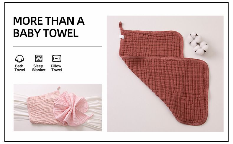Six-Layer Gauze Towel 30*50 | Cross-Border Newborn Baby Towel | Class A Drool Towel & Face Towel_voghion.com