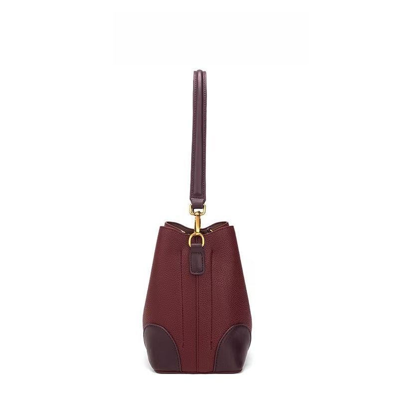 FIMKA'S 2025 New Soft Leather Wedding Mom Bag Stylish Bohemian Bucket Shoulder Bag For Women_voghion.com