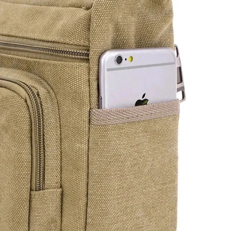 Canvas Shoulder Bag Bottle Men Women Casual Simple Fashion Retro Crossbody Cross Square Multi Layered 250314l_voghion.com