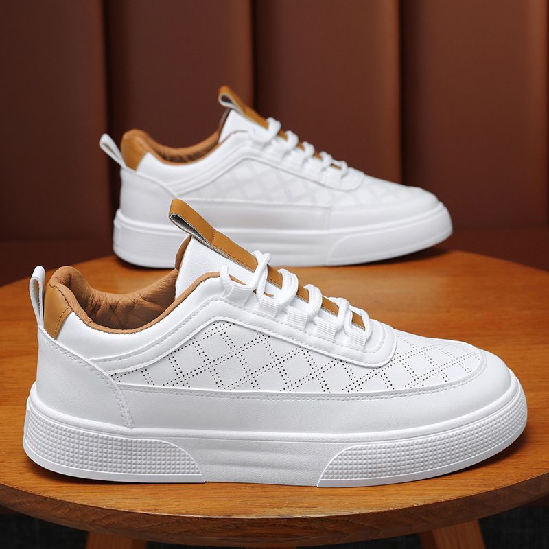 2025 Sommer Neue atmungsaktive dünne weiße Herren-Koreanische Ausgabe Vielseitige Sport-Casual-Board-Trendschuhe_voghion.com