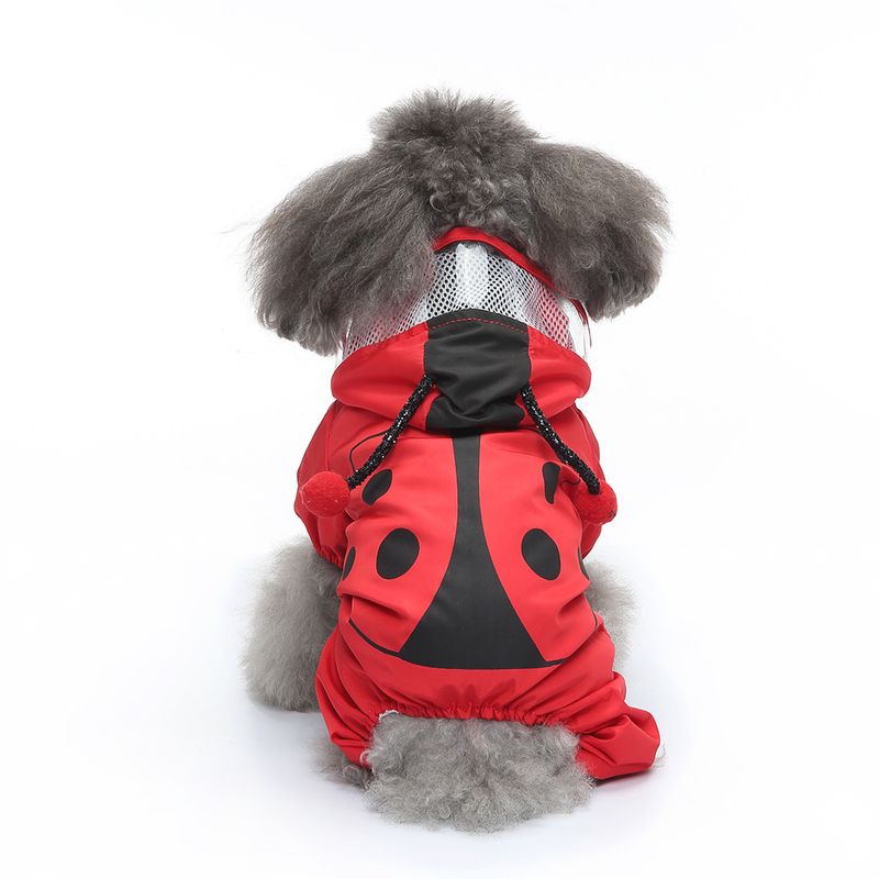 Haustier Vierbeiner Kleine Brust Zurück Reflektierende Hund Regenmantel Taille Tasche Schwanz Ente Stil_voghion.com