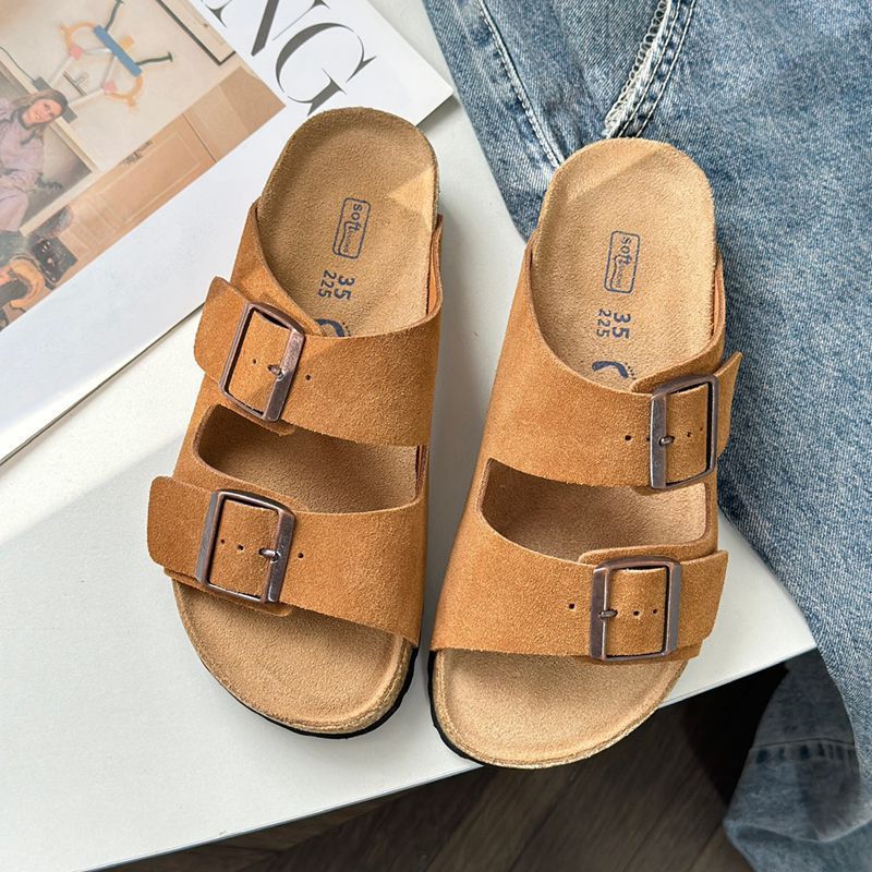 Produit de Guangdong de haute qualité ~ Une étiquette indépendante peut être utilisée sur n'importe quelle plate-forme 2025 Pantoufles d'extérieur en daim à la mode pour_voghion.com