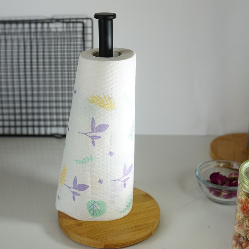 Stainless Steel Bamboo Paper Towel Rack Kitchen Restaurant Vertical Roll Holder Storage Rack Plastic Wrap Rack Lazy Rag Holder_voghion.com