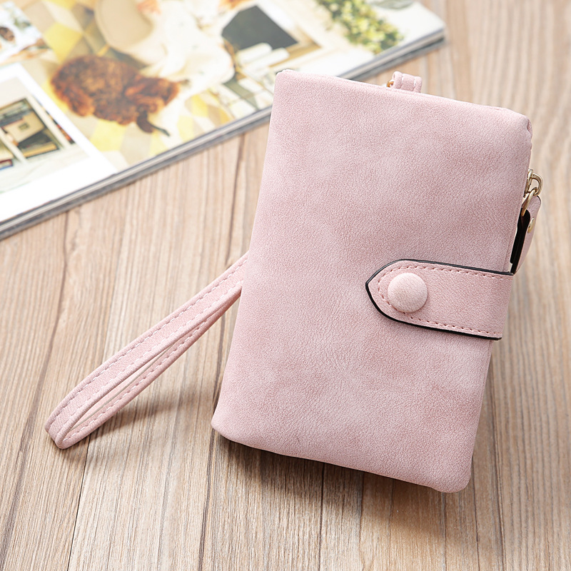 Portamonete piccolo con pochette lunga con cerniera lunga da donna, portafoglio corto opaco retrò in nuova versione coreana_voghion.com