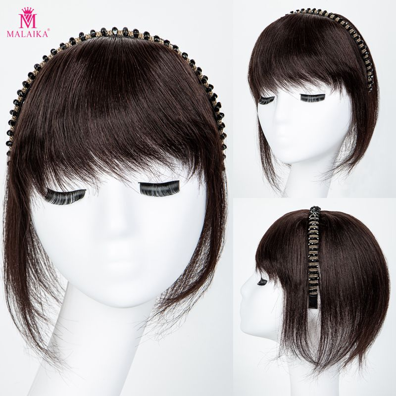 Topper per capelli umani con frangia da donna Clip in frangia con fascia parrucchino dritto per capelli diradati chignon marrone e nero_voghion.com