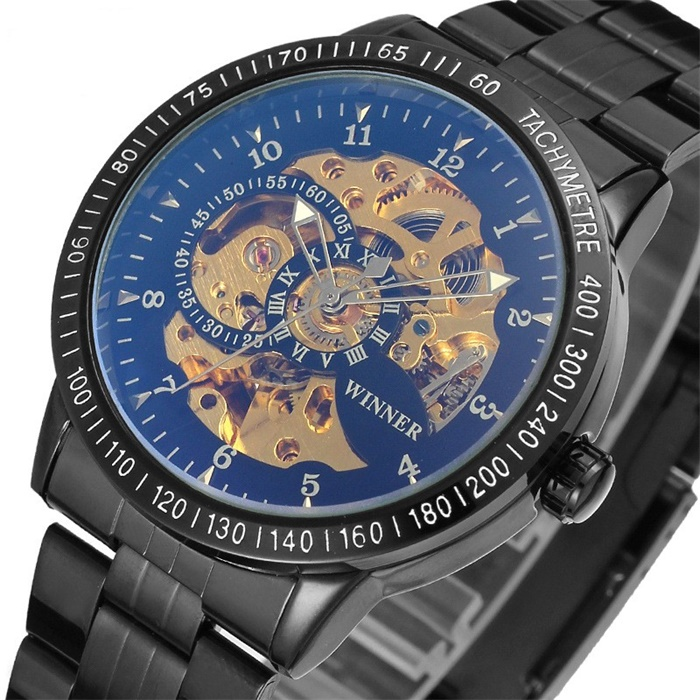 Fashion business leisure double-sided hollow dragon full automatic mechanical watch men's watch_voghion.com