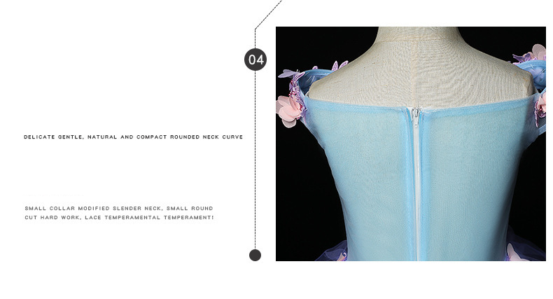 Flower Girl dress Princess dress line shoulder Flower Girl piano dress Girl host children dress_voghion.com