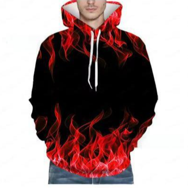 Abbigliamento maschile Felpa con cappuccio da uomo personalizzata con fiamma 3D nuova Felpa con cappuccio da coppia_voghion.com