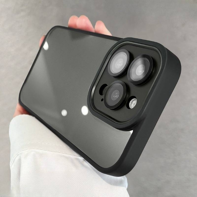 Funda y cubiertas para iPhone 16, funda protectora dorada con película protectora para lente transparente anticaídas, ProMax 13._voghion.com