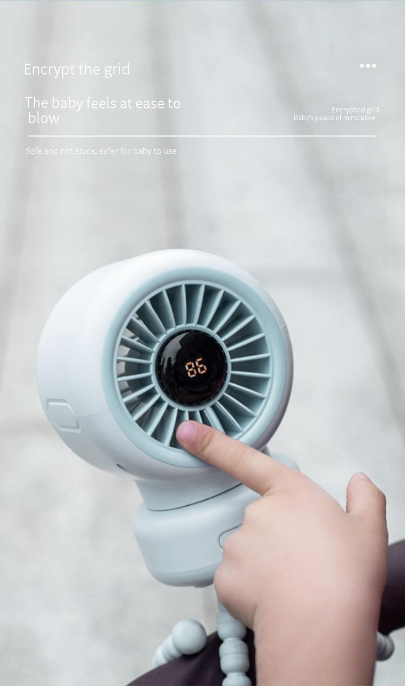Baby Stroller Fan With 360° Rotation - Portable Clip-on Desk Fan For Home Outdoor & Travel (3-Speed USB Rechargeable Quiet Cooling)_voghion.com