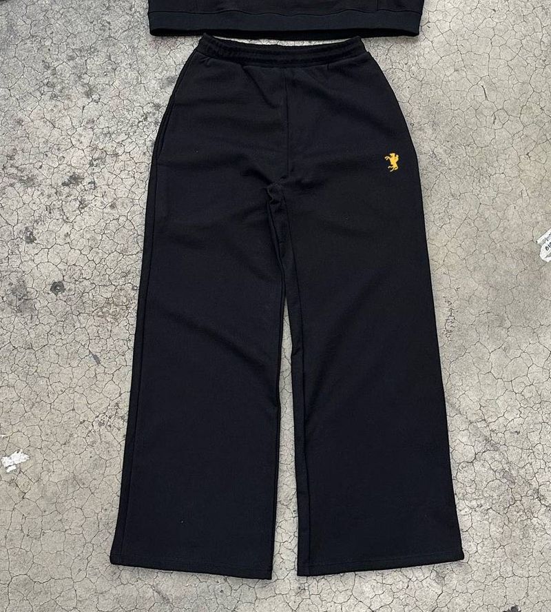 Unisex Letter Print Jogger Pants, Oversized Fleece Lounge Pants, Casual Wide-Leg Sweatpants For Men & Women_voghion.com