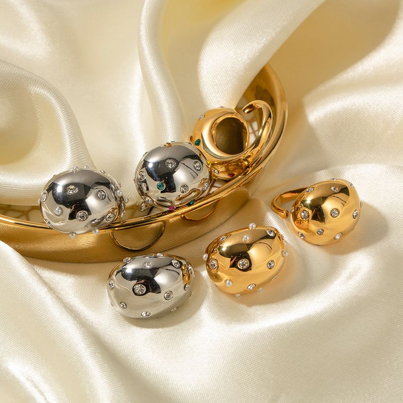 INS Network's Red Tide Flowing Gold Exaggerated Edition Edelstahl Offener Ring Leichter Luxus High-End-Schmuck_voghion.com