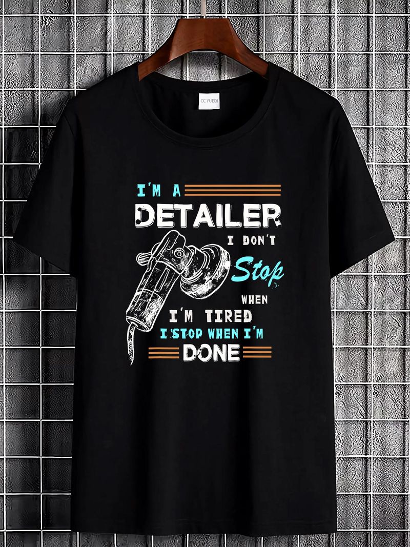 Ich bin Fahrzeugaufbereiter und mache auch mit voller Kraft weiter. Unisex-T-Shirt für Fahrzeugaufbereiter – NEU! Bequeme, lässige Designer-Sommerkleidung, atmungsaktiv, mit Grafikprint._voghion.com