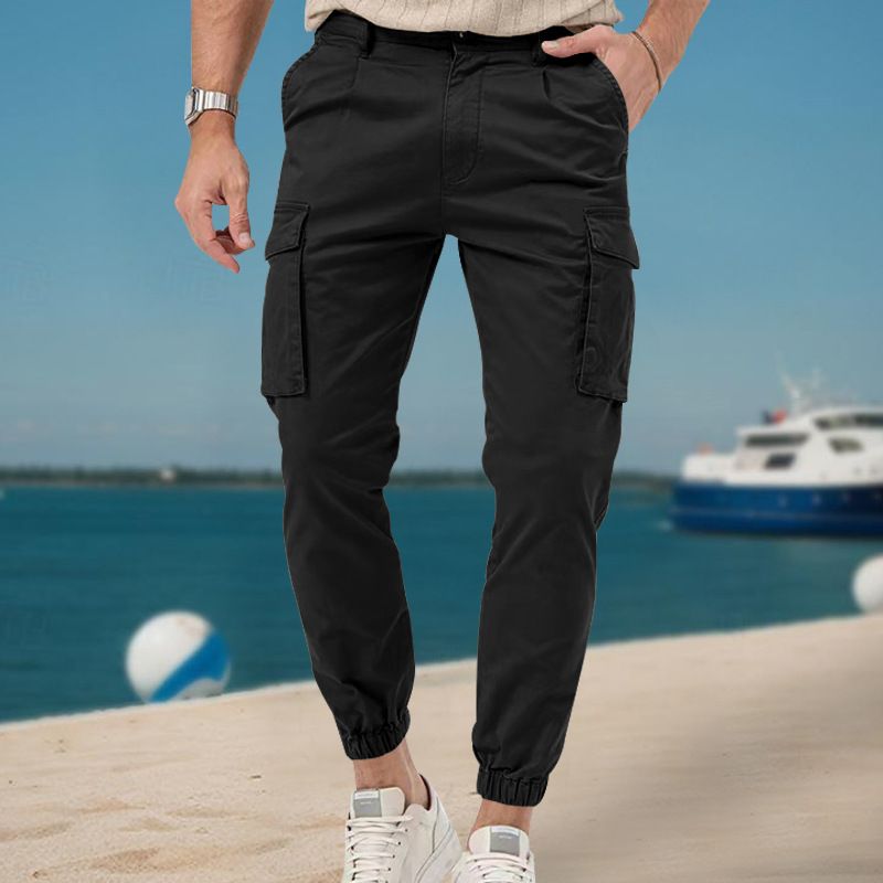 Pantalon de jogging cargo multi-poches pour homme, décontracté et polyvalent, collection printemps-automne 2024_voghion.com