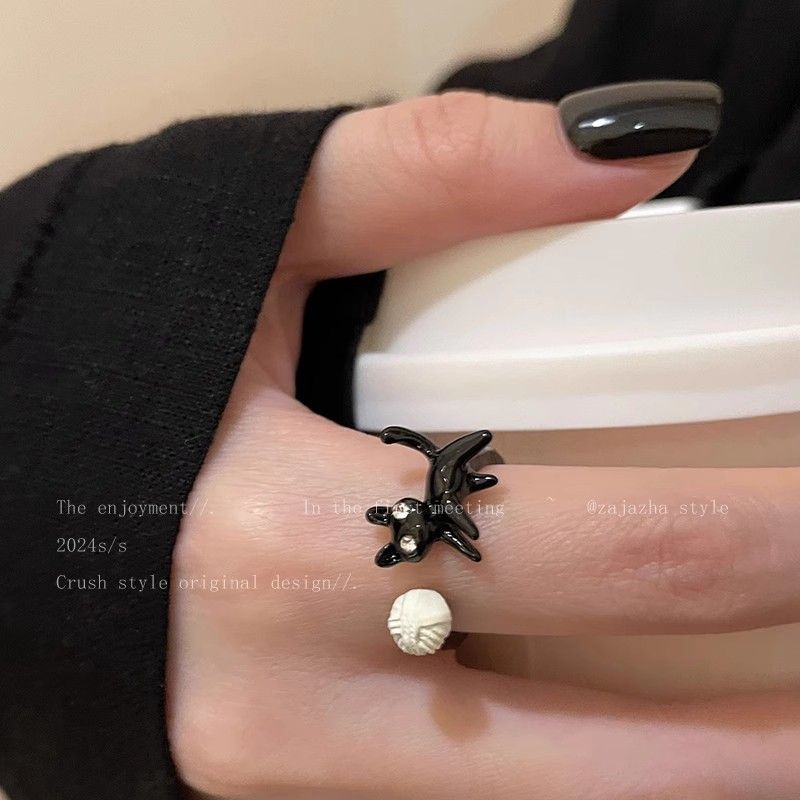 Anello aperto da donna con vento freddo, anello in stile Spice Girl dolce e fresco, anello a farfalla premium_voghion.com