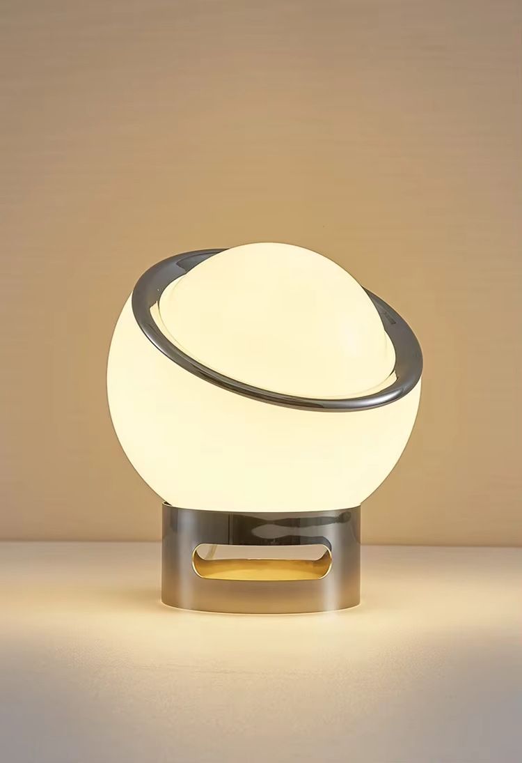 Lampe de table Bauhaus Planet – Veilleuse LED moderne pour chambre, restaurant et hôtel, luminosité réglable, rechargeable par USB_voghion.com