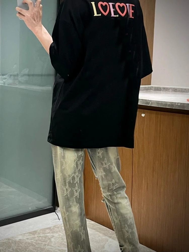 2025 New Five-Pointed Star Fahion Peronality Ditreed Patch Slim Fit Elegant Jean For Men Slimming Long Skinny_voghion.com
