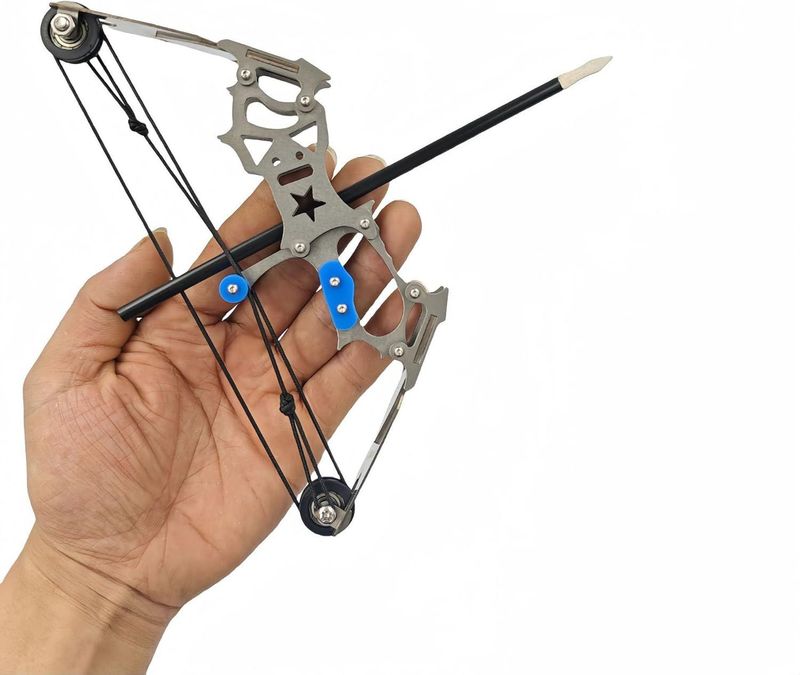 1 Set Indoor And Outdoor Decompression Bowstring Set Mini 304 Stainless Steel Compound Bow Small Pulley Bow Arrow Shooting_voghion.com