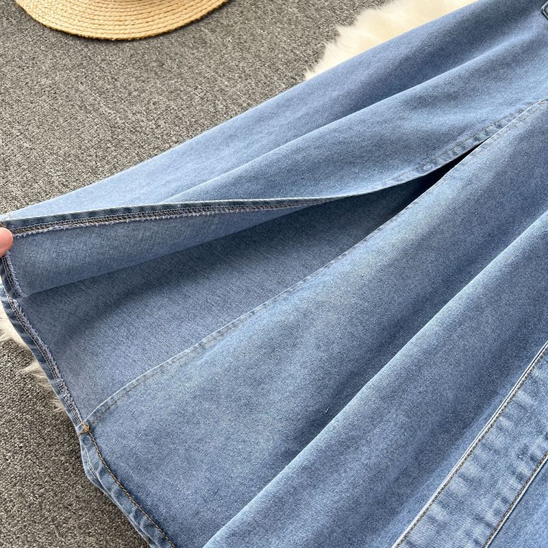 Women's Clothing Design sense large lapel sleeveless vest dress for women, hollow waist exposed slim long retro denim dress for women_voghion.com