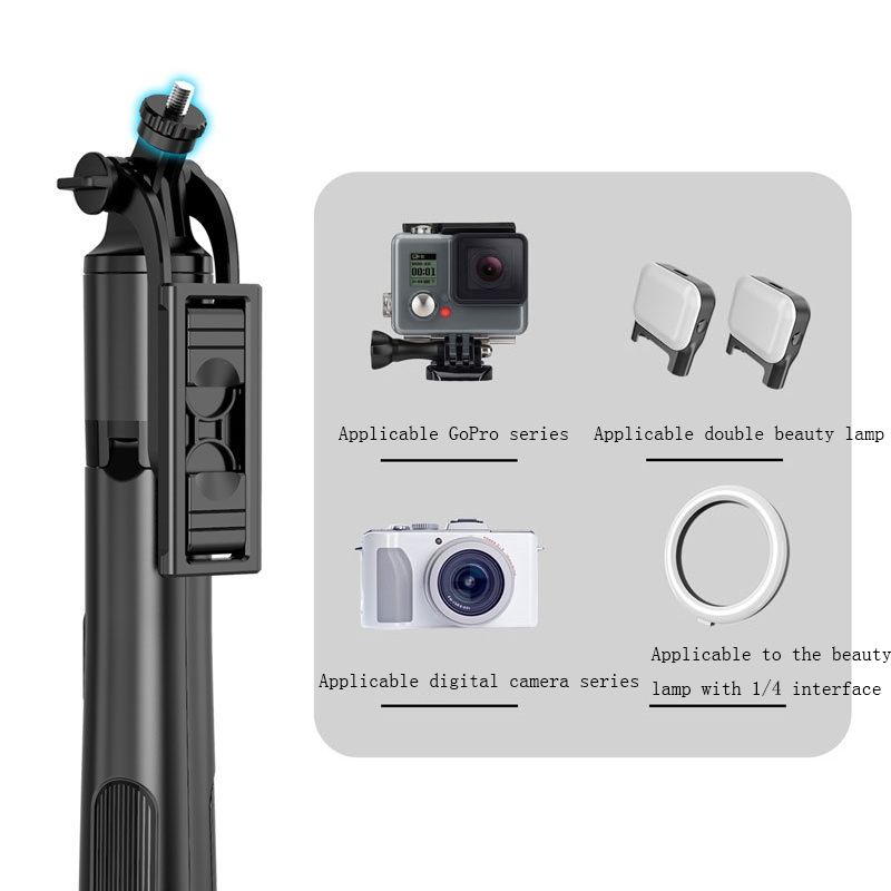 Langaton Bluetooth-selfiekeppi teleskooppikiinnike, tekniset tiedot: Q05 (musta)_voghion.com