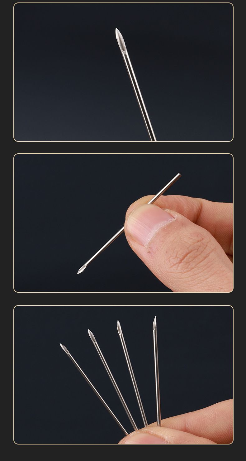 Yilong équipement de tatouage transfrontalier jetable aiguille de perforation aiguille de perforation outil de bijoux nez ongles lèvre ongles 14G16G_voghion.com