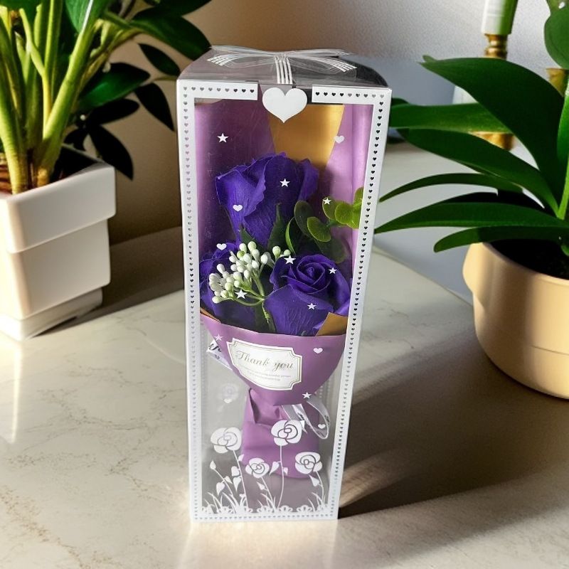 Presentes Festivos Natal Dia das Mães Caixa de Presente com Flores Preservadas Buquê de Rosas de Sabonete Cravos Flor Artificial Presente Sofisticado para a Mãe_voghion.com