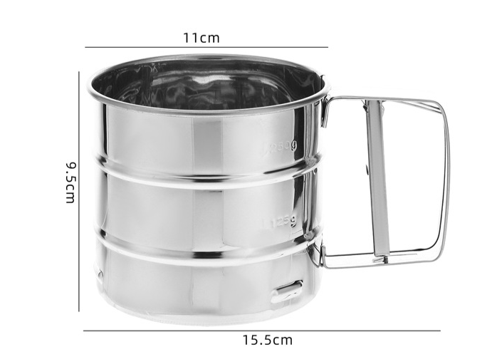Handheld Halbautomatische Haushalts Edelstahl Backen Hilfs Werkzeug Mehl Filter Zucker Pulver Sieb_voghion.com