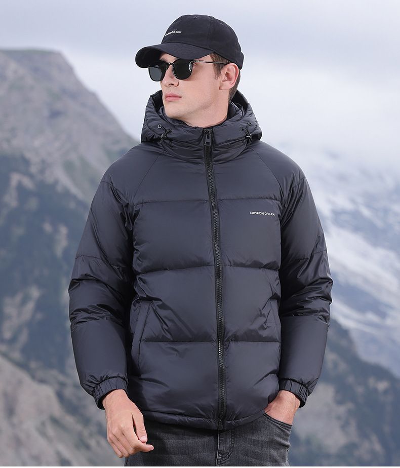 Piumino invernale da uomo con cappuccio, 90% piumino d'anatra, caldo e spesso, nuovo, alla moda, resistente al freddo, corto_voghion.com