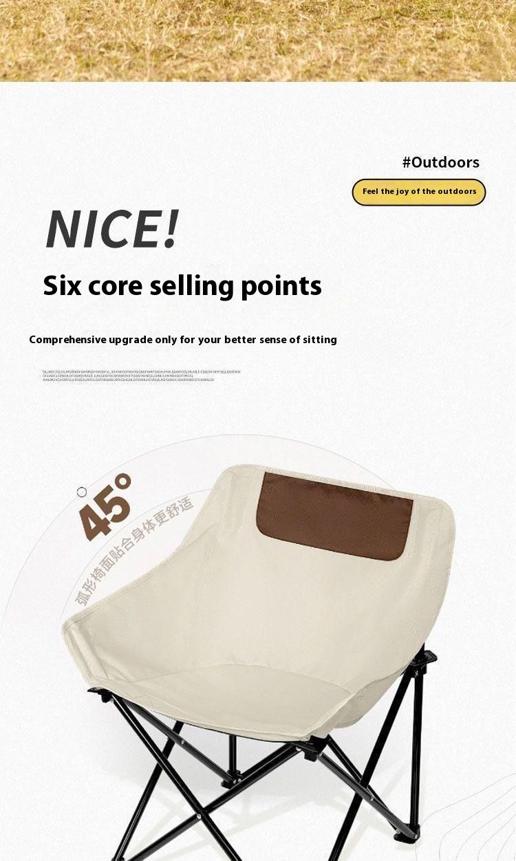 Camping Picnic Art Sketching Chair Portable Lightweight Fishing Stool Outdoor Moon Recliner Folding Bed_voghion.com