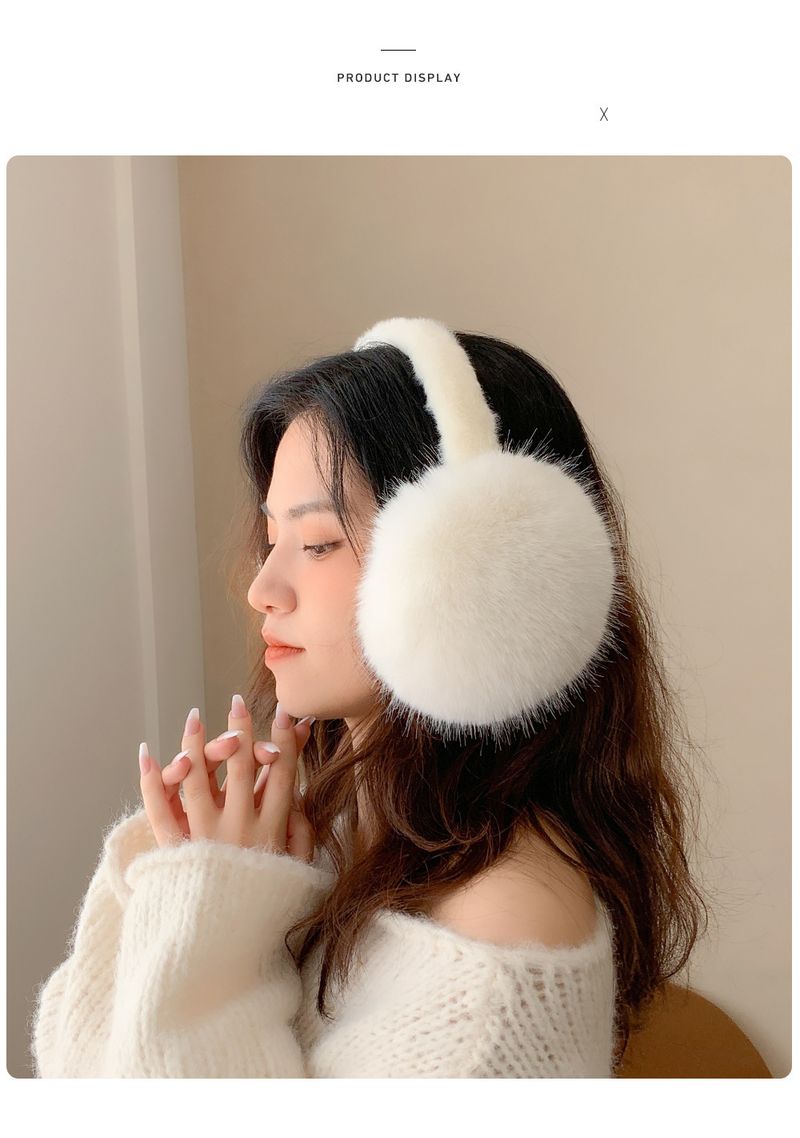 Women's Winter Fleece Ear Muffs - Soft Rabbit Fur, Windproof & Foldable For Outdoor Activities_voghion.com