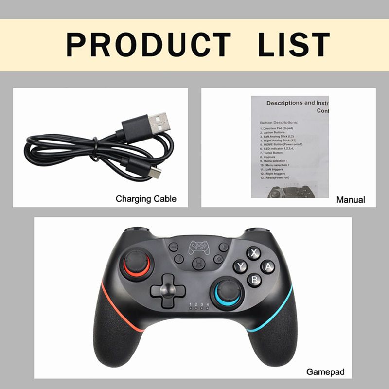 Controller wireless compatibile con Bluetooth per console NS/NS Lite/NS OLED, gamepad, telefono Android, PC, joystick di controllo con_voghion.com