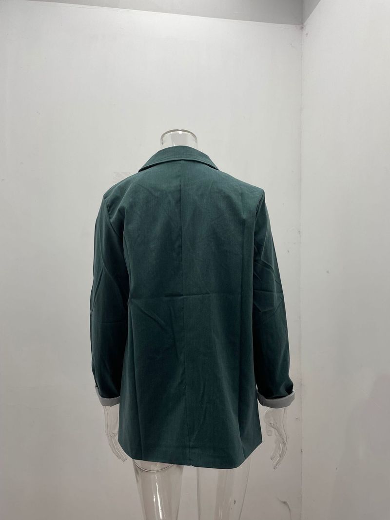 Giacca da donna primaverile e autunnale a maniche lunghe in tinta unita alla moda_voghion.com