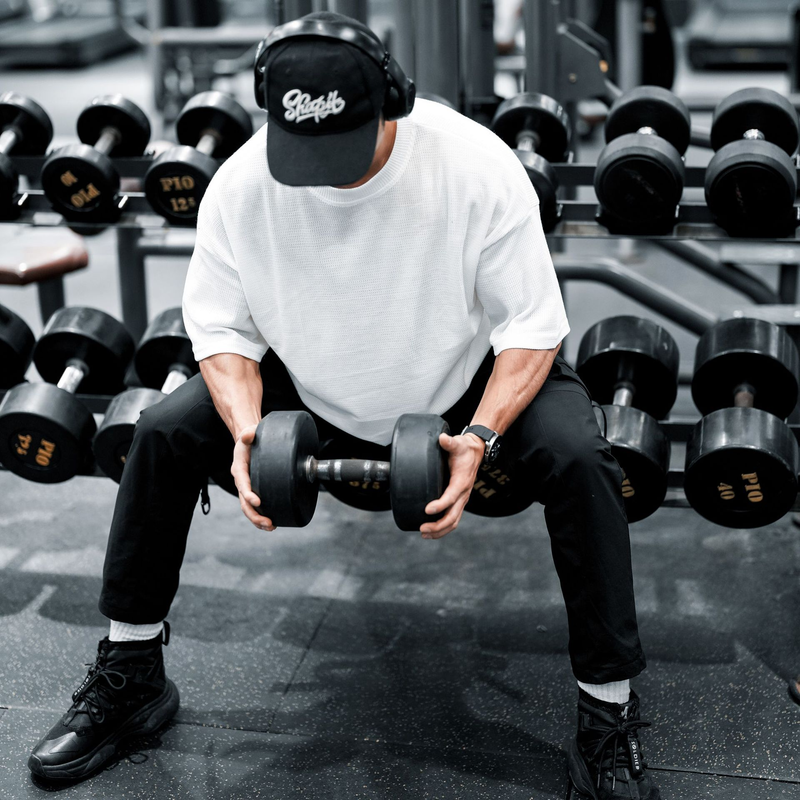 Spring/Summer Men's Sports, Running, Exercise, Fitness, Loose Solid Color Smooth Plate Oversize Drop Shoulder Quick Dry_voghion.com