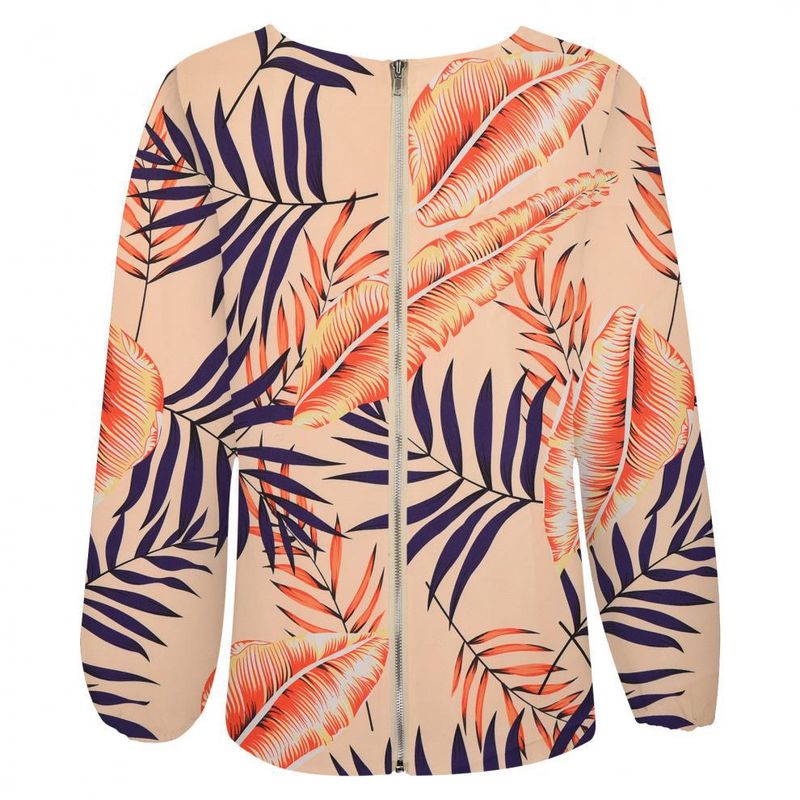 Camicetta da donna con stampa floreale, scollo a V, maniche lunghe - Elegante top casual per il lavoro e l'uso quotidiano (S-2XL, vari colori)_voghion.com