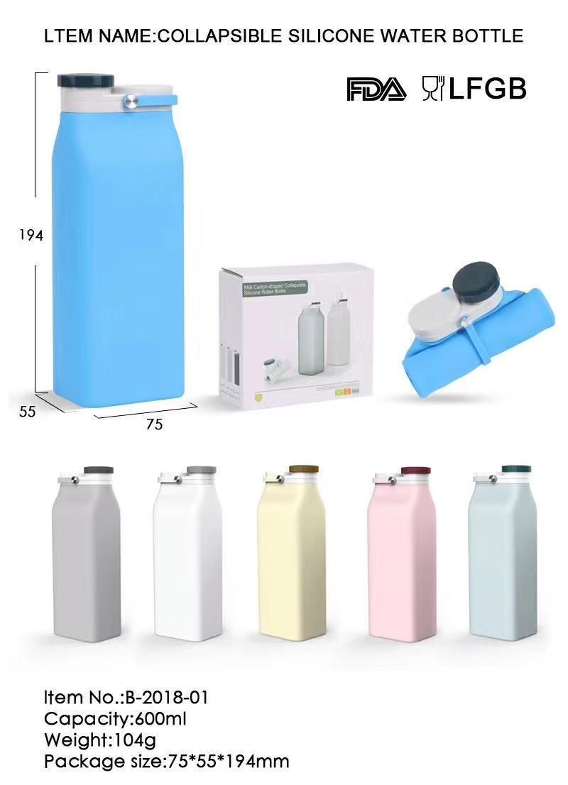Gobelet à eau pliable en silicone portable pour sports de plein air, bouteille de lait de grande capacité, style nordique minimaliste, idéal pour les voyages_voghion.com