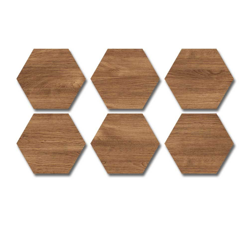 MZ164 Creative 3D Wooden Hexagonal Wall Decal Home Decoration DIY Wooden Wall Decal Hanger UV Printing 5mm_voghion.com