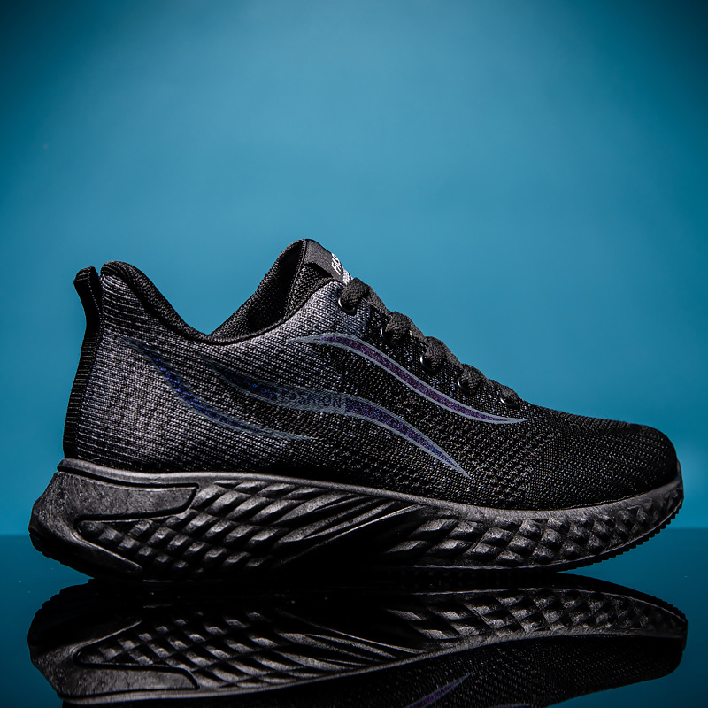 New Men's Trendy Mesh Breathable Casual Sneakers Lace-up Soft Sole Low-top Running Shoes_voghion.com