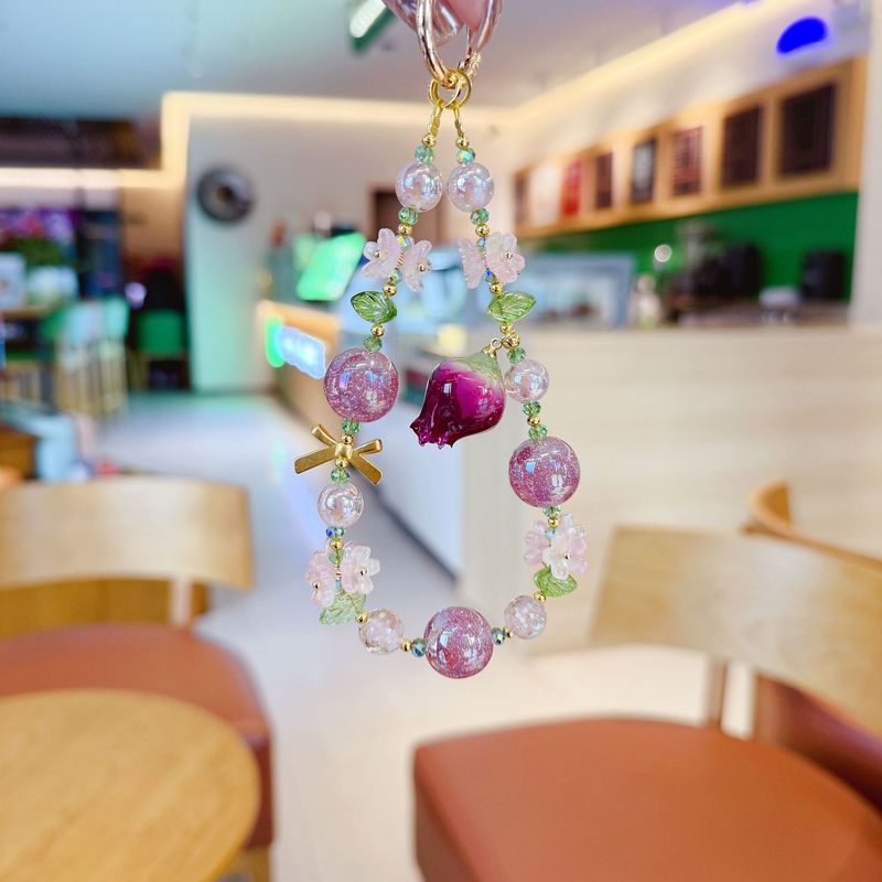 CyberGear Armband im minimalistischen Stil, Accessoires, Anti-Verlust-Etui, Perlenanhänger, ewige Blume, Handykette, hochwertiges Tragegefühl_voghion.com