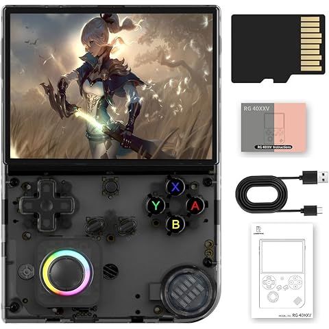 Handheld Console, 4.0 Inch IPS Screen With 16 Colors RGB Colorful Light Control Joystick, Linux System Games_voghion.com