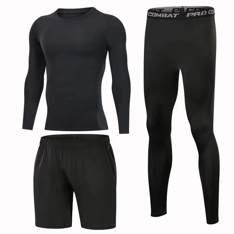 Herenkleding Fitnesskleding Hoog elastisch basketbal sportpak Hardlopen Snel drogend Ademend Tights Trainingskleding_voghion.com