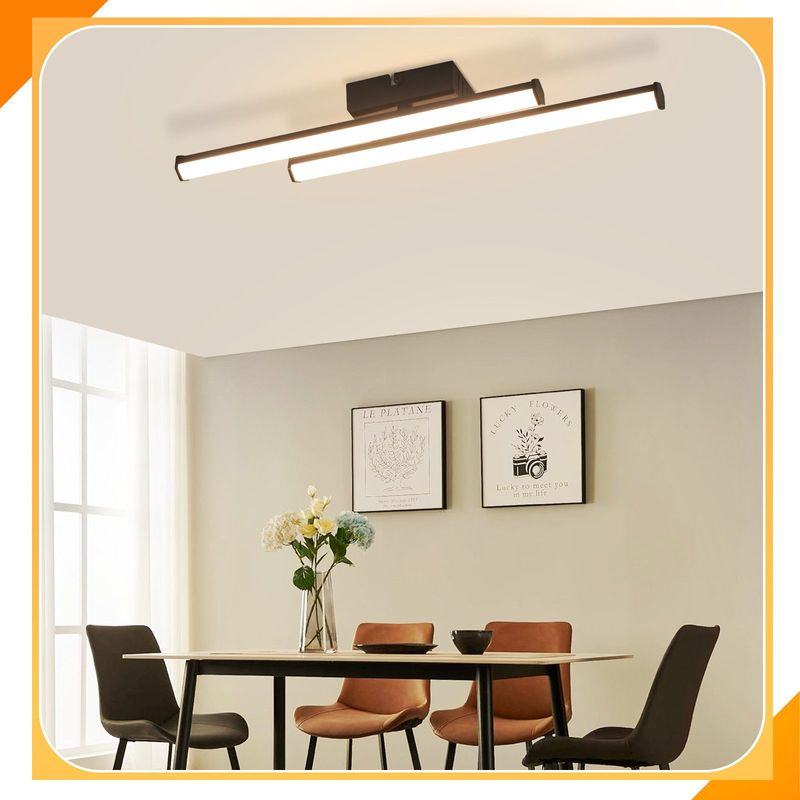 Glitzerlife Deckenleuchte Schwarz Deckenlampe Wohnzimmer - Moderne 12W Schlafzimmerlampe 3000K Küchenlampe Innen Design Warmweiß Licht LED Deckenbeleuchtung_voghion.com