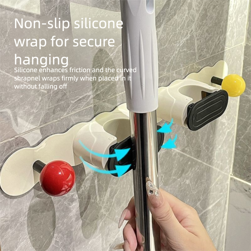 Nuovo porta mocio senza foratura, portaoggetti angolare per bagno, organizer multifunzionale per scope_voghion.com