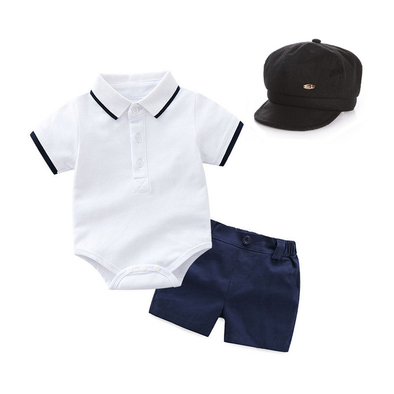 Dziecięcy nowy chłopięcy kombinezon POLO Gentleman + czapka Ubranka dla chłopców i dzieci_voghion.com