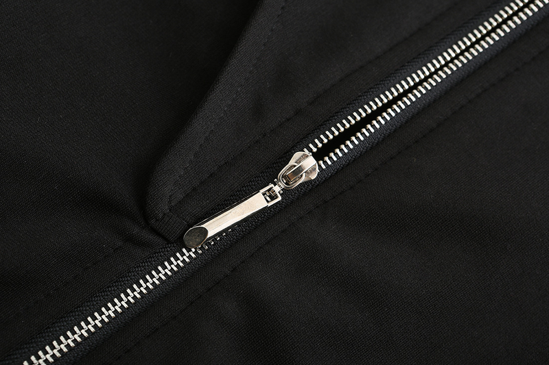 Abbigliamento da uomo Trench di media lunghezza Cappotto con cappuccio e cerniera irregolare da uomo_voghion.com