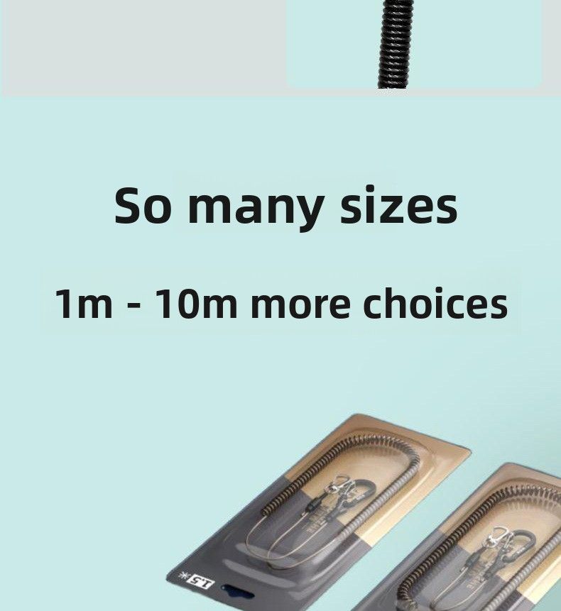 49 Strands Wire 1- 10m With S-Shaped Steel Telescopic Slip Rope Rod Fishing Box Hanging Buckle_voghion.com